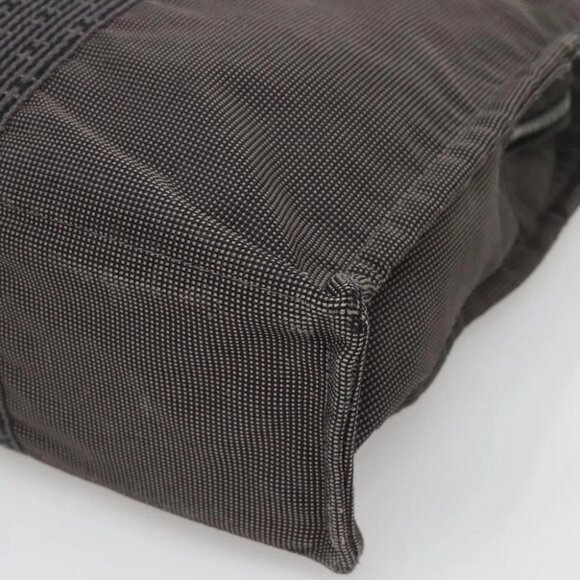 HERMES Her Line MM Hand Bag Canvas Gray Auth - Picture 7 of 16